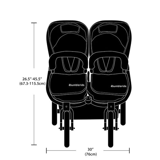 Front view of indie twin unfolded with dimensions